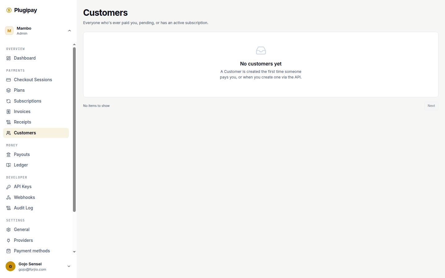 Plugipay portal: customers