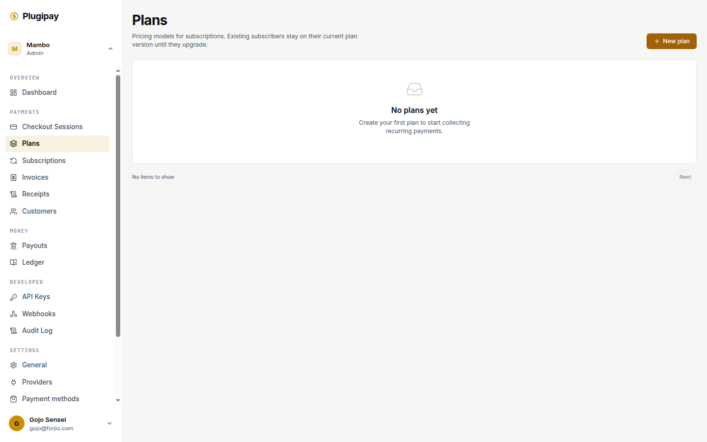 Plugipay portal: plans